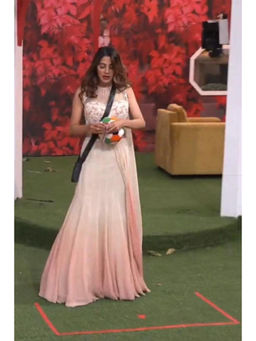 MANDIRA WIRK - Nikki Tamboli Pre Draped Saree With Stitched Blouse