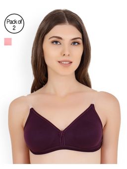 Floret - Pack of 2 Solid T-shirt Bra - Multi-Color