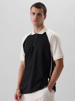The Souled Store - Solid Black & White Colourblock Polos