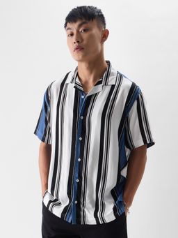 The Souled Store - Stripes Malibu Blue Holiday Shirt