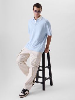 The Souled Store - Solid Powder Blue Oversized Polos