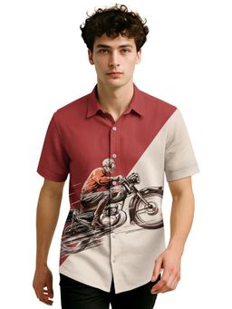 BULLMER - Trendy Regular Fit Cotton Blend Casual Half Sleeve Multi-Color Shirt