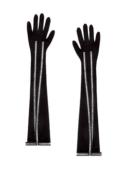 David Koma - Crystal Bow Trim Long Gloves