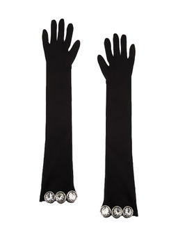 David Koma - Crystal Stone Patch Long Gloves (XS)