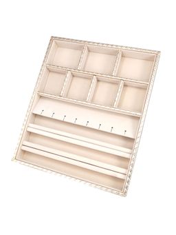 Premsons - Portable Classic Leatherette Layer Womens Jewellery Tray - Gold