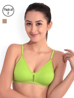 Floret - Pack of 2 Solid T Shirt Bra - Multi-Color