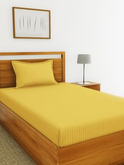 BIANCA - Super Soft Egyptian Cotton Satin Stripe Single Bedsheet with 1 Pillow Cover -2pc set