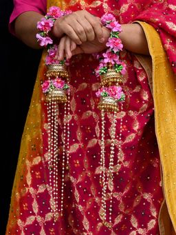 AG'S - Pink Floral With Pearl Hanging Kaleera