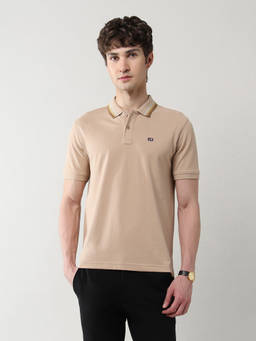 Arrow Sports - Solid Regular Fit Brown Polo T-Shirt