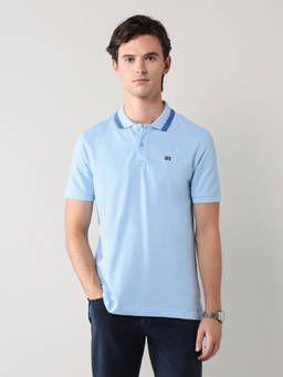 Arrow Sports - Solid Regular Fit Blue Polo T-Shirt