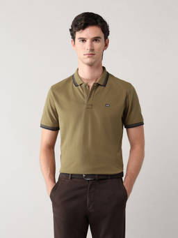 Arrow Sports - Solid Regular Fit Olive Polo T-Shirt