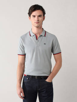 Arrow Sports - Solid Regular Fit Light Grey Polo T-Shirt