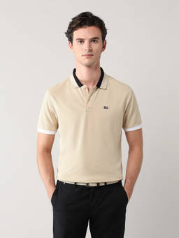 Arrow Sports - Solid Regular Fit Beige Polo T-Shirt