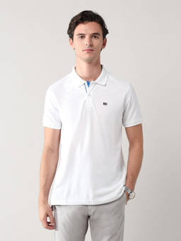 Arrow Sports - Solid Regular Fit White Polo T-Shirt
