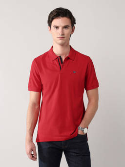 Arrow Sports - Solid Regular Fit Red Polo T-Shirt