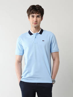 Arrow Sports - Solid Regular Fit Blue Polo T-Shirt