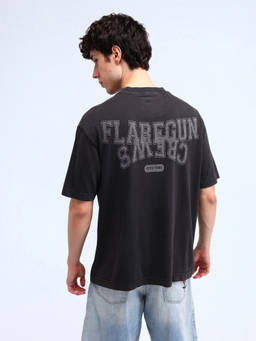 Flying Machine - Typographic Washed Oversized T-Shirt