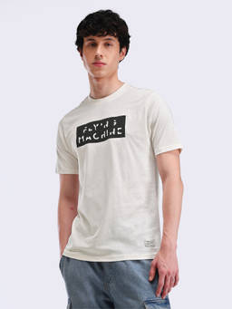Flying Machine - Brand Print Regular Fit White T-Shirt