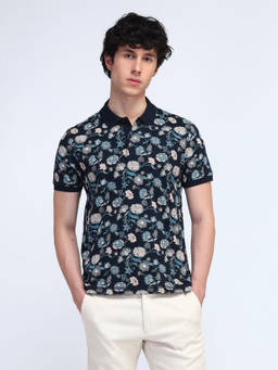 Flying Machine - Cotton Navy Blue Polo T-Shirt