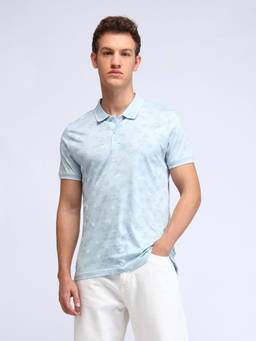 Flying Machine - Blue Pure Cotton Polo T-Shirt