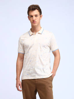 Flying Machine - White Pure Cotton Polo T-Shirt