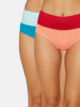 Zivame - High Rise Full Coverage Tummy Tucker Hipster Panty Pack Of 2 - Assorted-multi-color