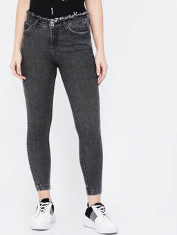 Xpose - Women Charcoal Grey Slim Fit High-rise Clean Look Stretchable Jeans