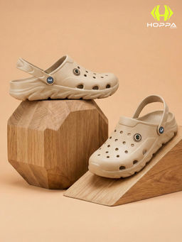 HOPPA - Men Beige Slip On Clogs