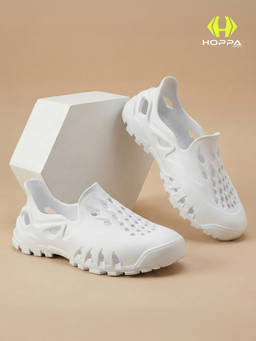 HOPPA - Men White Slip On Clogs