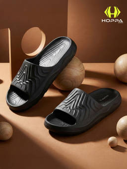 HOPPA - Men Black Slip On Sliders