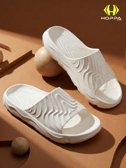 HOPPA - Men White Slip On Sliders