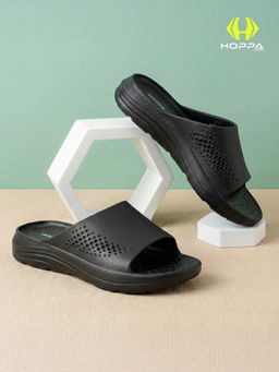 HOPPA - Men Black Slip On Sliders