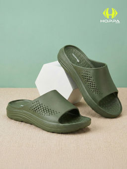 HOPPA - Men Olive Slip On Sliders