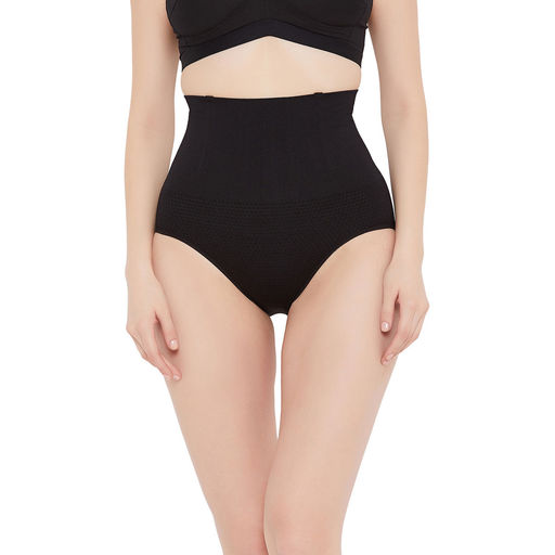 Secrets By ZeroKaata Medium Control Seamless High-waist Tummy Tucker Shapewear - Black