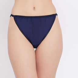 Secrets By ZeroKaata - Women Navy Blue Solid Hipster Brief