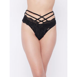 Secrets By ZeroKaata - Women Pack of 2 Self Design Lace Thong Briefs