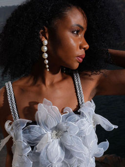 PEARLS INDIA - Metal Pearl Trail Style Earrings