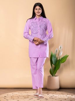 Readiprint - Women Mauve Pure Cotton Floral Co-Ord Set