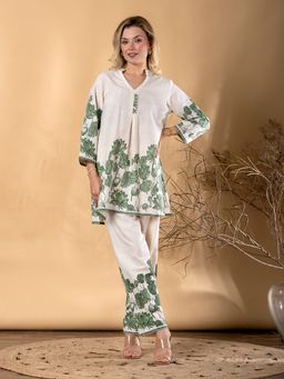 Readiprint - Women Green Cotton Blend Floral Co-Ord Set