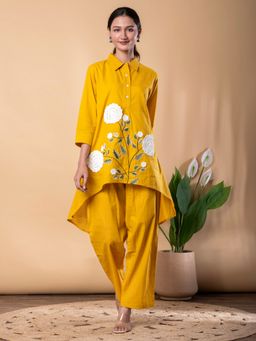 Readiprint - Women Yellow Pure Cotton Floral Co-Ord Set