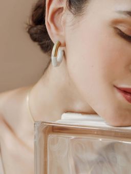 Lunaya Jewelry - Molten Hoops Bright White