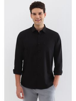 Allen Solly - Men Black Slim Fit Solid Full Sleeves Casual Shirt