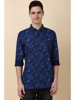 Allen Solly - Men Blue Slim Fit Printed Full Sleeves Casual Shirt