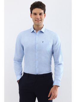 Allen Solly - Men Light Blue Slim Fit Printed Full Sleeves Formal Shirt