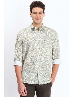 Allen Solly - Men Green Slim Fit Printed Full Sleeves Casual Shirt