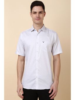 Allen Solly - Men White Slim Fit Geometric Print Half Sleeves Casual Shirt
