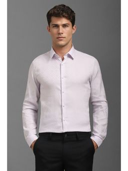 Louis Philippe - Men Lavender Super Slim Fit Textured Full Sleeves Casual Shirt