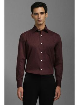 Louis Philippe - Men Brown Classic Regular Fit Printed Full Sleeves Formal Shirt