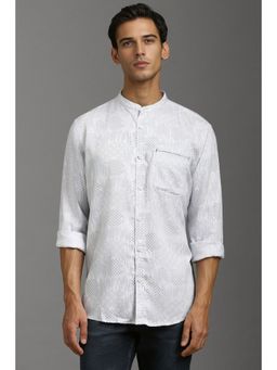 Louis Philippe - Men Blue Slim Fit Abstract Printed Full Sleeves Casual Shirt