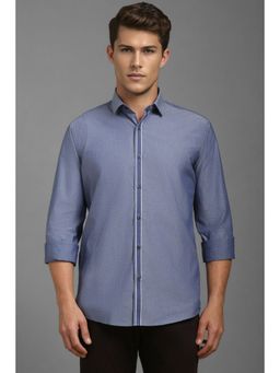 Louis Philippe - Men Blue Slim Fit Polka Dots Full Sleeves Casual Shirt